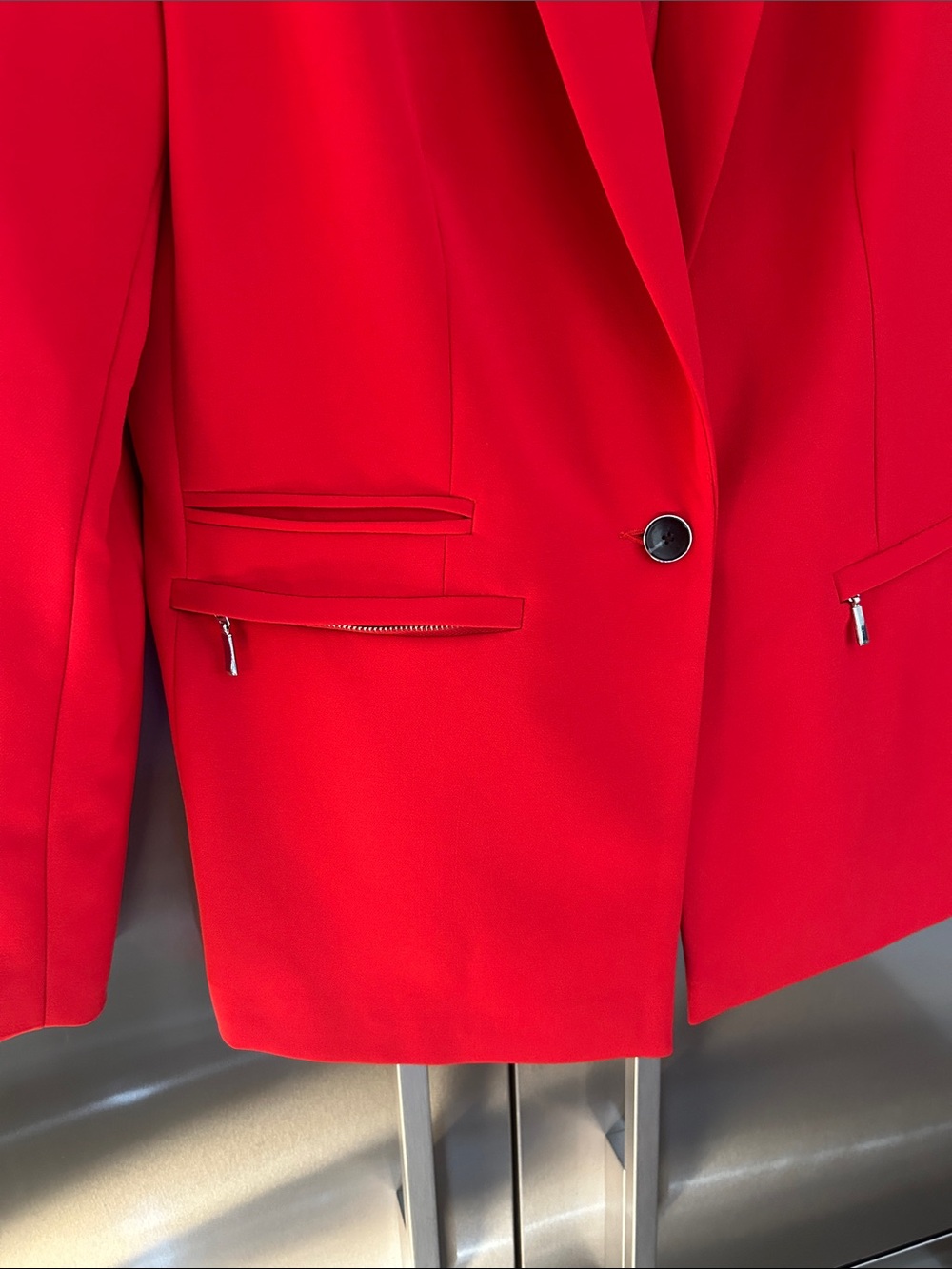 Dynamite Bright Red Single-Button Blazer - Picture 2 of 4